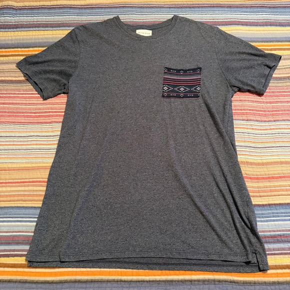on the byas Other - On The Byas Mens Large Heather‎ Grey Southwestern Geometric Pocket T-Shirt